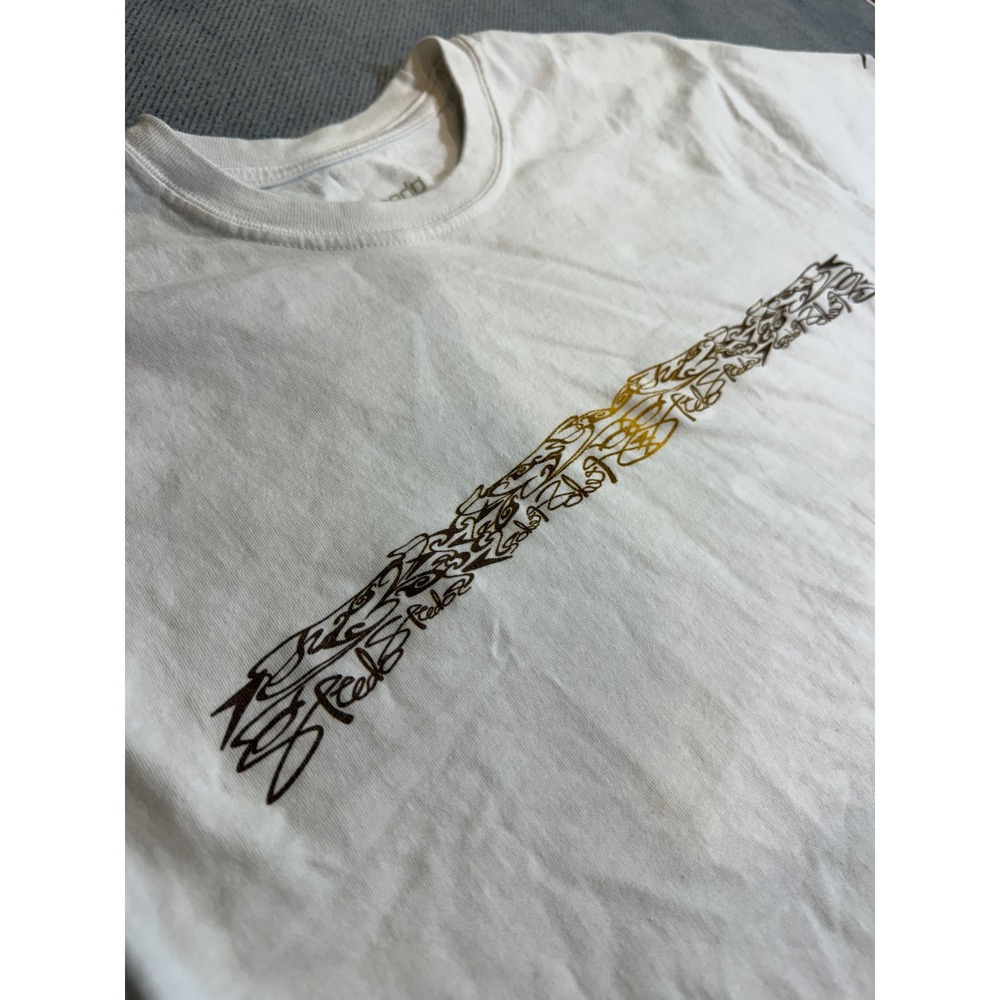 Speedo Mens Graphic T-Shirt White Brown Gold Tribal Print Size M 2008 Vintage